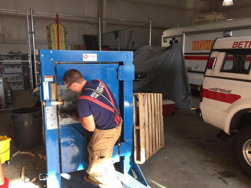 Firefighters practice forcible entry techniques to gain access to structures during emergencies.